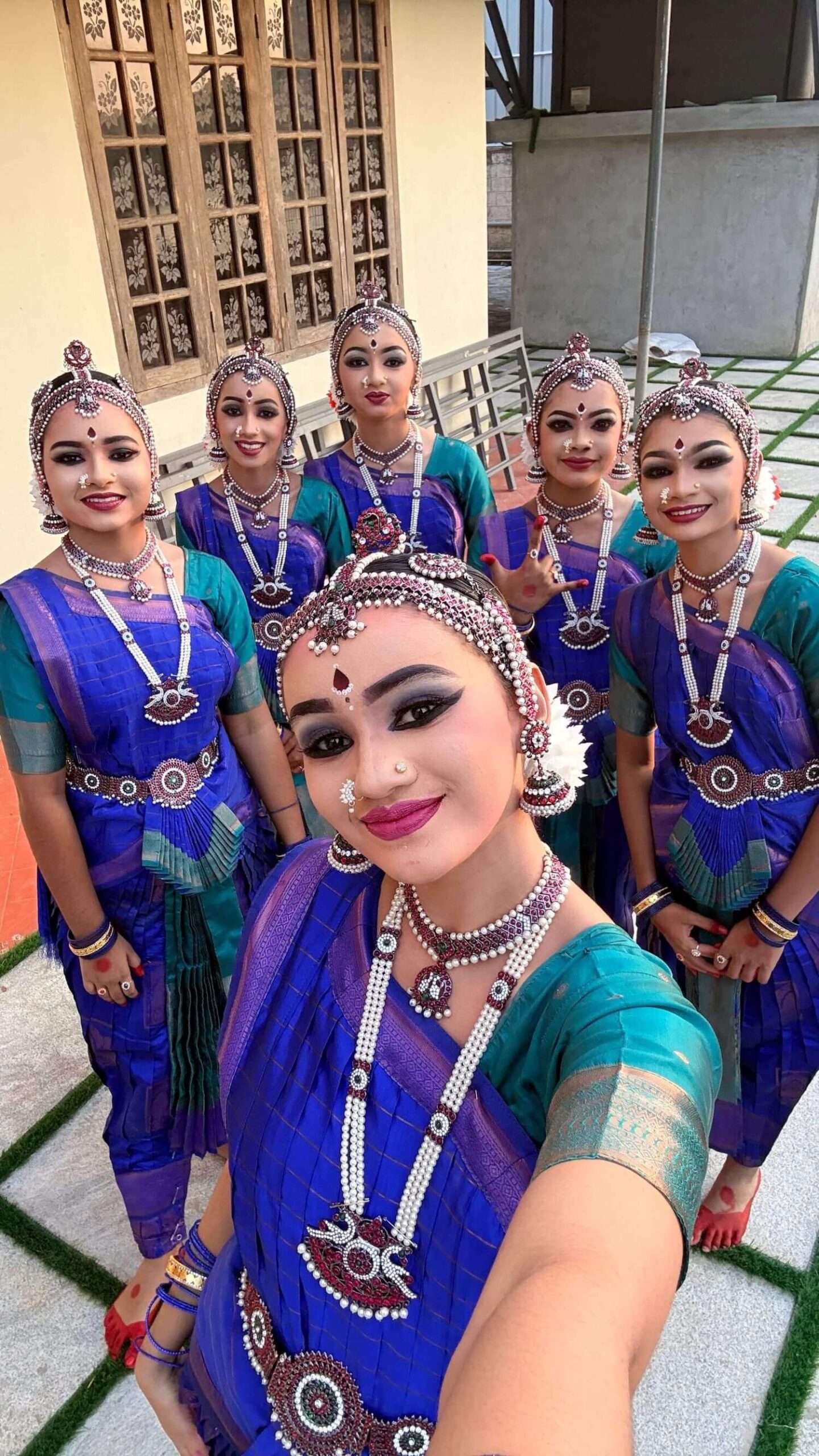 Group of dancers with their guru